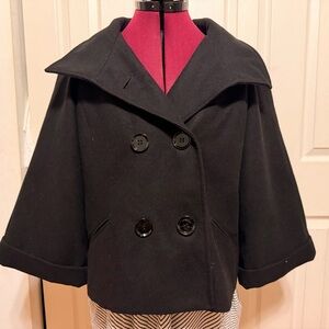 NWT Worthington Black Double-Breasted Crop Jacket - Size XL